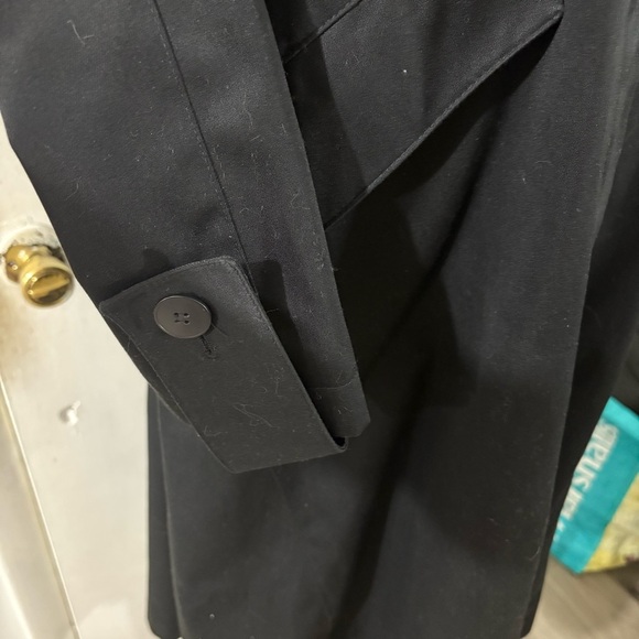Vintage Braefair Women’s Sz 5/6 Button Down Trench Coat Black Waterproof - Picture 15 of 16